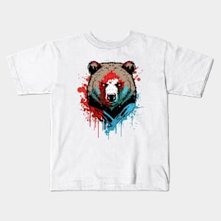 Graffiti Paint Grizzly Bear Creative Kids T-Shirt